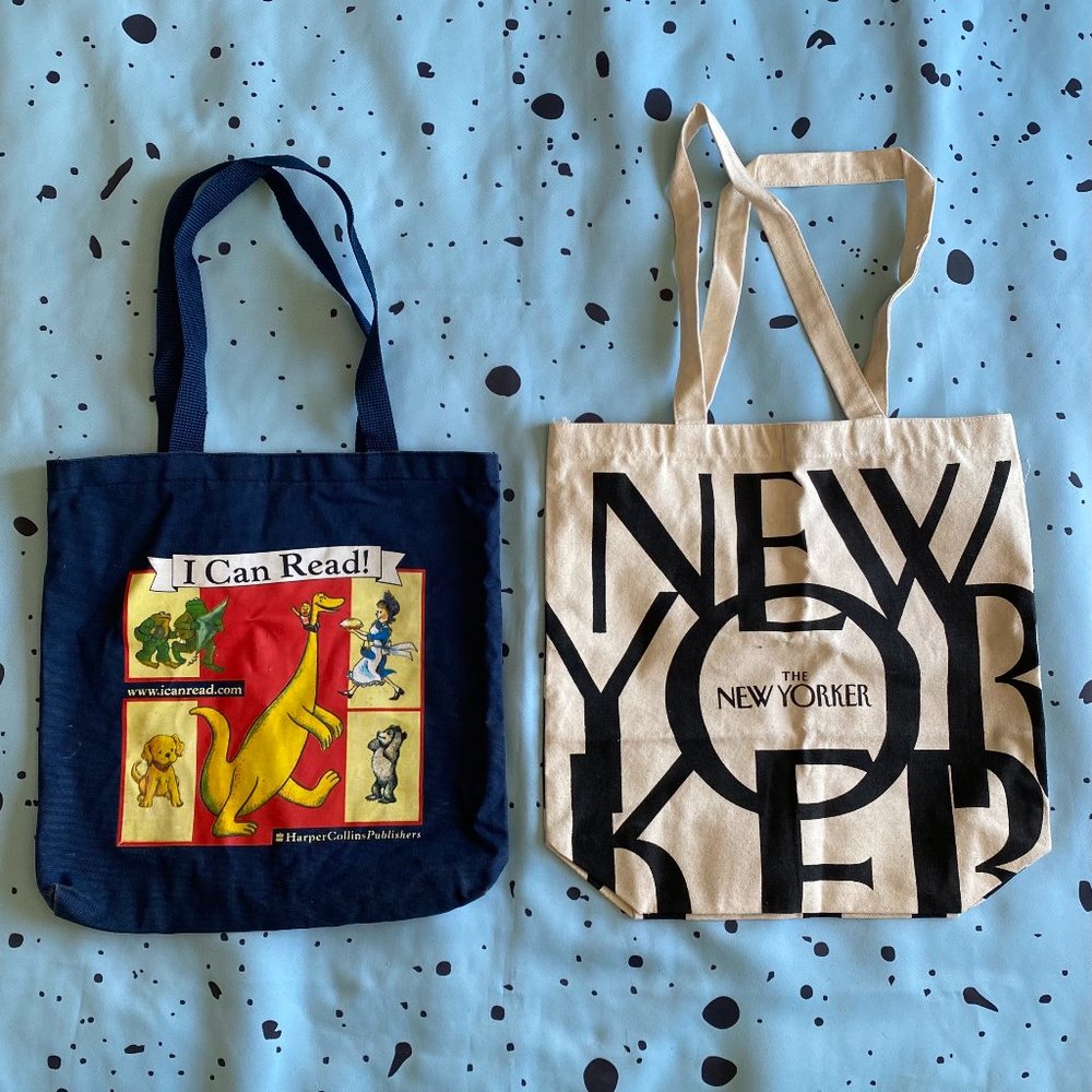 The New Yorker Canvas Tote and Harper Collins Tote